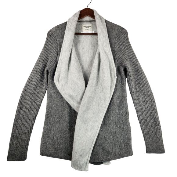 Abercrombie & Fitch Open Cardigan Sweater Women’s SZ LG Gray/Charcoal EUC - Picture 1 of 14